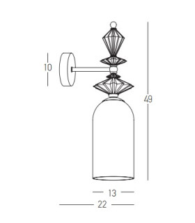 Theros Dome Wall Lamp Antique Brass 1xE27-2