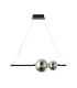 Kallithea 
Bar Pendant Ceiling Light Black Matt - Smoke Glass LED 3000K Dimmable-1