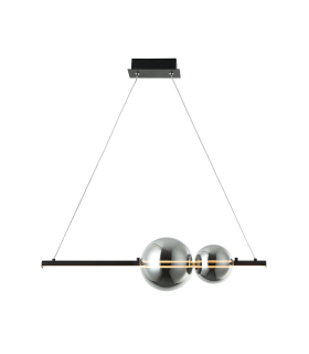 Kallithea 
Bar Pendant Ceiling Light Black Matt - Smoke Glass LED 3000K Dimmable-1