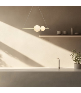 Kallithea 
Bar Pendant Ceiling Light Gold Matt - Opal Glass LED 3000K Dimmable-2