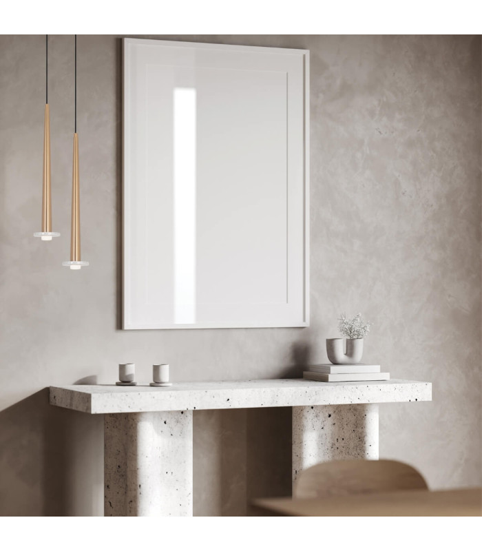 Kalofer 
Slim Pendant Ceiling Light Gold Matt - White Marble LED 3000K-2