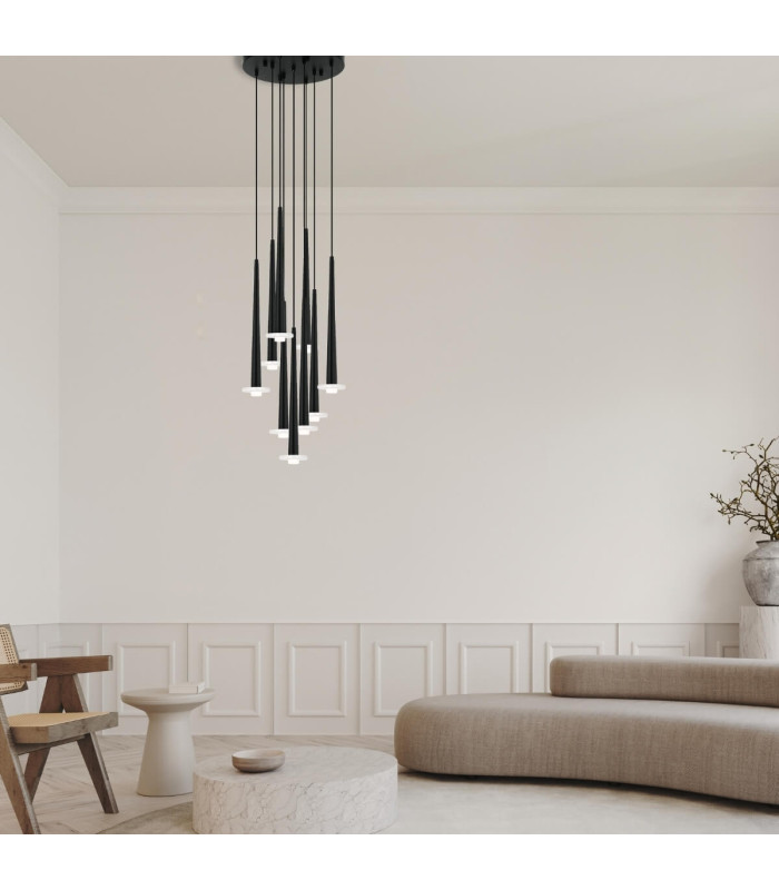 Kalofer 
Cluster Pendant Ceiling Light Sandy Black - White Marble LED 3000K Dimmable-2