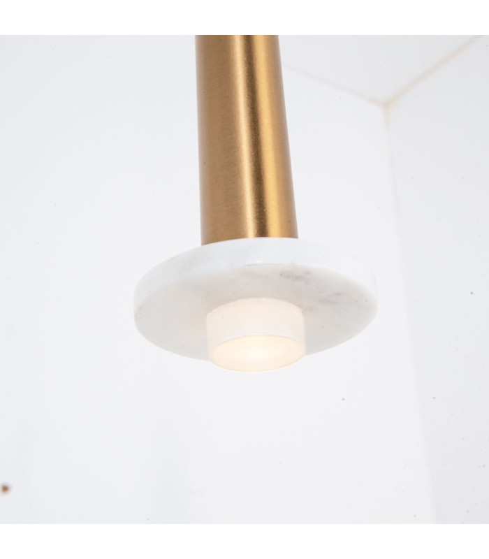 Kalofer 
Slim Pendant Ceiling Light Gold Matt - White Marble LED 3000K-3