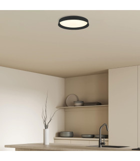 Veyon Flush Ceiling Light Black Matt LED 3000K Dimmable-2