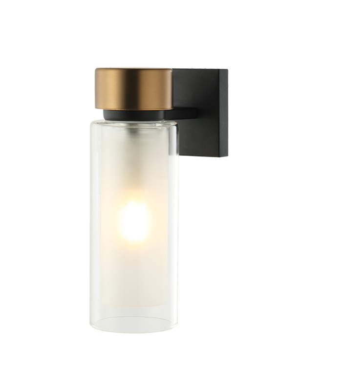 Orvin Wall Lamp Sandy Black-Antique Brass 1xE14 LED IP44-1