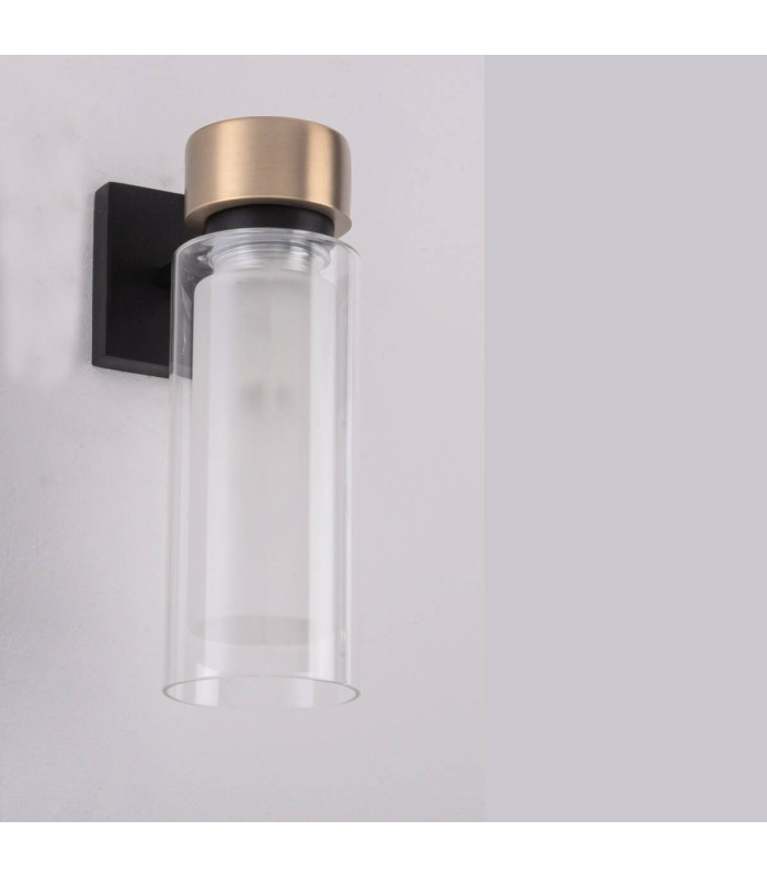 Orvin Wall Lamp Sandy Black-Antique Brass 1xE14 LED IP44-2