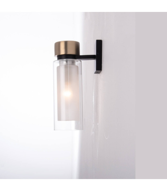 Orvin Wall Lamp Sandy Black-Antique Brass 1xE14 LED IP44-4