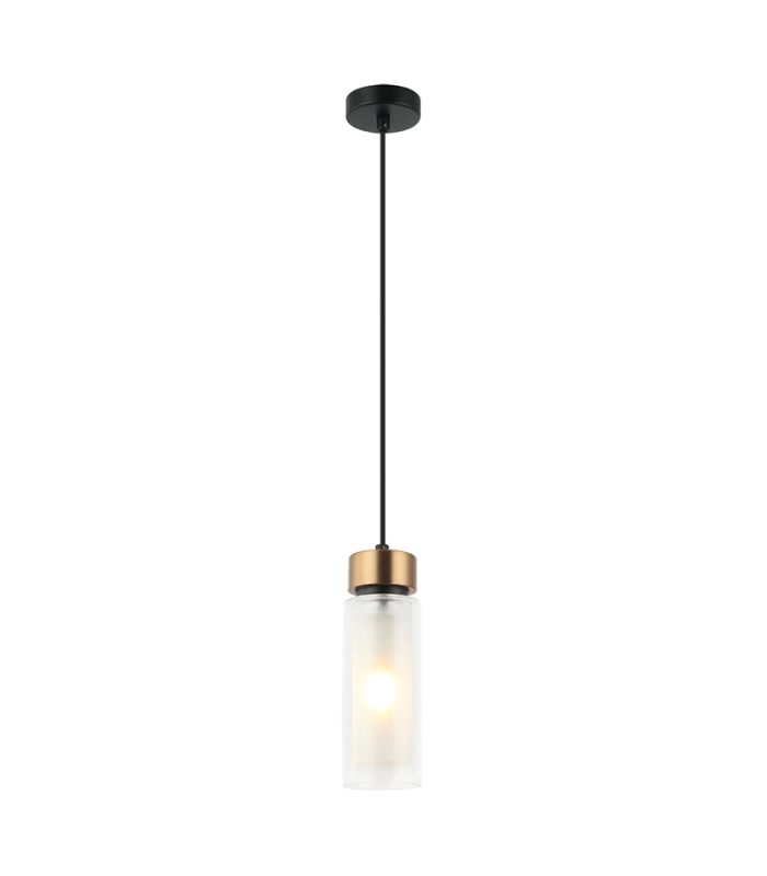 Orvin Slim Pendant Ceiling Light Sandy Black-Antique Brass 1xE14 LED-1