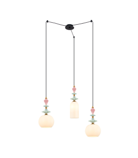 Theros Cluster Pendant Ceiling Light Sandy Black - Antique Brass 3xE27-1