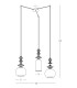 Theros Cluster Pendant Ceiling Light Sandy Black - Antique Brass 3xE27-3