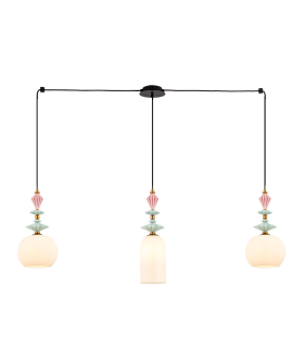 Theros Bar Pendant Ceiling Light Sandy Black - Antique Brass 3xE27-1