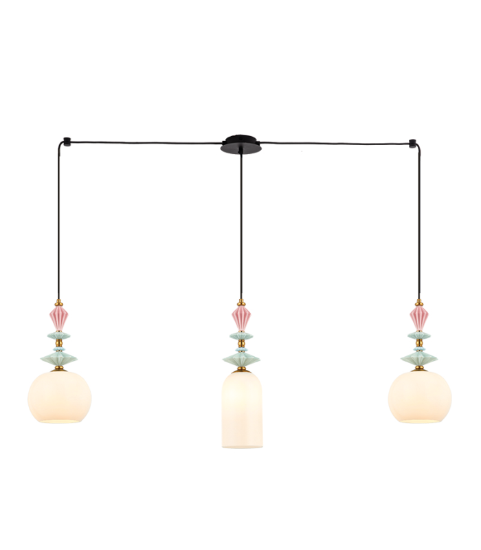 Theros Bar Pendant Ceiling Light Sandy Black - Antique Brass 3xE27-1