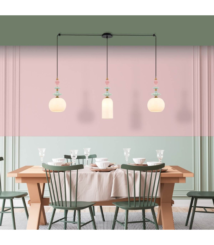 Theros Bar Pendant Ceiling Light Sandy Black - Antique Brass 3xE27-2