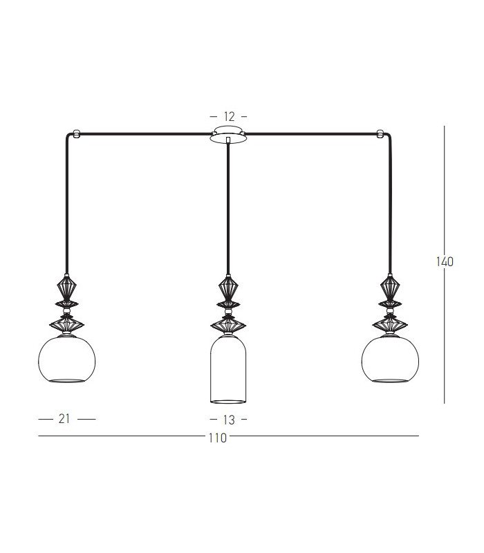 Theros Bar Pendant Ceiling Light Sandy Black - Antique Brass 3xE27-3
