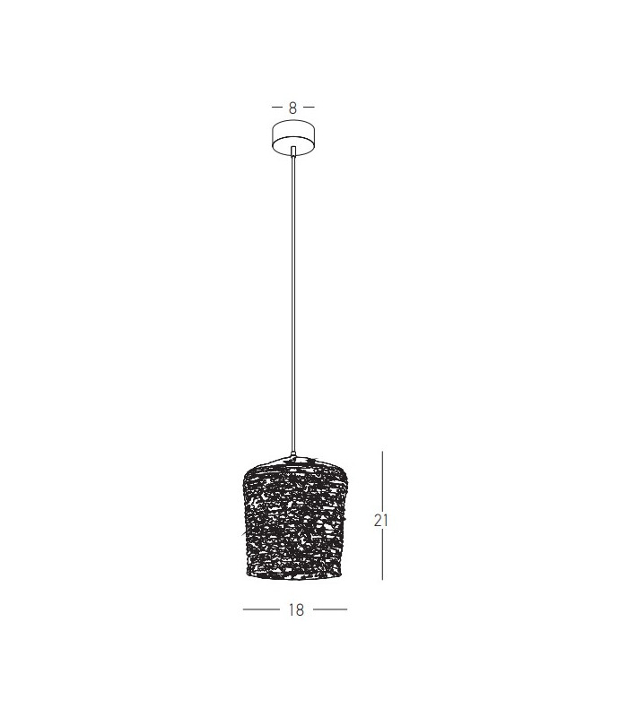 Patras 18cm Dome Pendant Ceiling Light Natural - Sandy Black 1xE27 LED-4