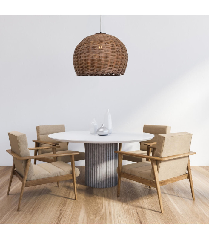 Patras Dome Pendant Ceiling Light Brown - Sandy Black 1xE27 LED-3