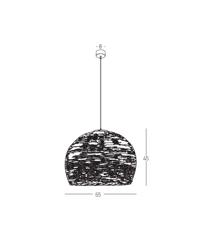 Patras Dome Pendant Ceiling Light Brown - Sandy Black 1xE27 LED-4