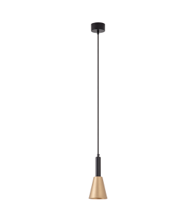 Lyrion 10.5cm Slim Pendant Ceiling Light Sandy Black - Painted Gold LED 3000K-1
