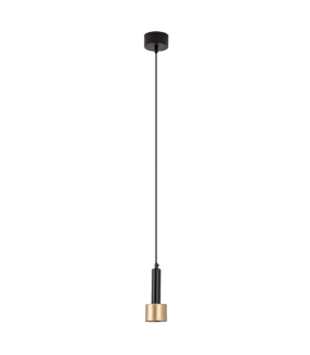 Lyrion 7cm Slim Pendant Ceiling Light Sandy Black - Painted Gold LED 3000K-1