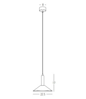 Lyrion 22.5cm Slim Pendant Ceiling Light Sandy Black LED 3000K-2