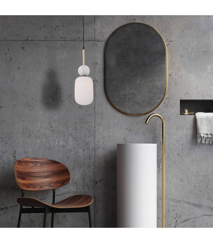 Berovo Slim Pendant Ceiling Light Black Matt - Gold Matt 1xE27 - Driver Not Included-2
