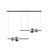 Kastoria Bar Pendant Ceiling Light Black Matt - Smoked Glass LED 3000K Dimmable-1