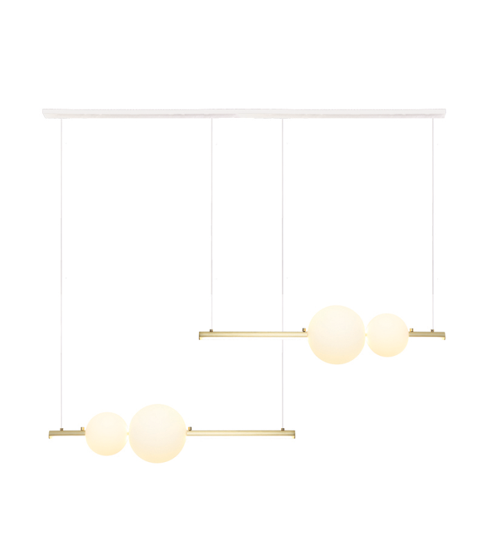 Kastoria Bar Pendant Ceiling Light Gold Matt - Opal Glass LED 3000K Dimmable-1