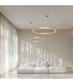 Latsia 60cm Pendant Ceiling Light Gold Matt LED 3000K Dimmable 43W-2