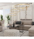 Latsia 60cm Pendant Ceiling Light Gold Matt LED 3000K Dimmable 43W-3