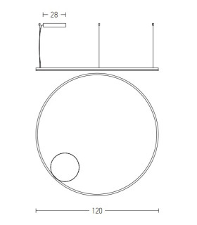 Latsia 120cm Pendant Ceiling Light Gold Matt LED 3000K Dimmable 83W-2