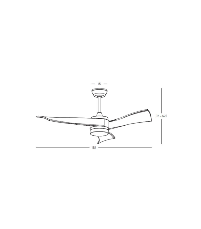 Aleris Ceiling Fan White Matt Metal-Abs Blades Without Light Ip44 IP44-2