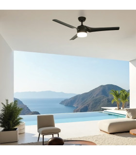 Aleris Ceiling Fan Black Matt Metal-Abs Blades Without Light Ip44 IP44-2