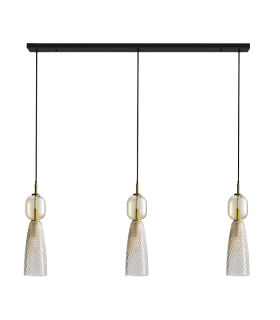 Elyra Bar Pendant Ceiling Light Black-Antique Brass 3ΧΕ14-1