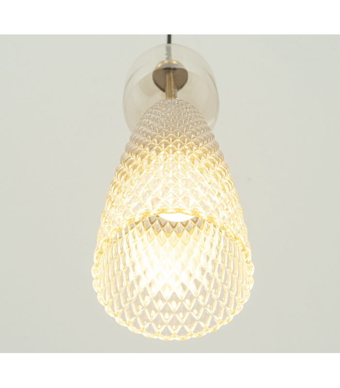 Elyra Cluster Pendant Ceiling Light Black-Antique Brass 3ΧΕ14-3