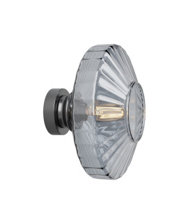 Lysion Wall Lamp Anodised Dark Grey-Smoked Glass 1ΧΕ27-1