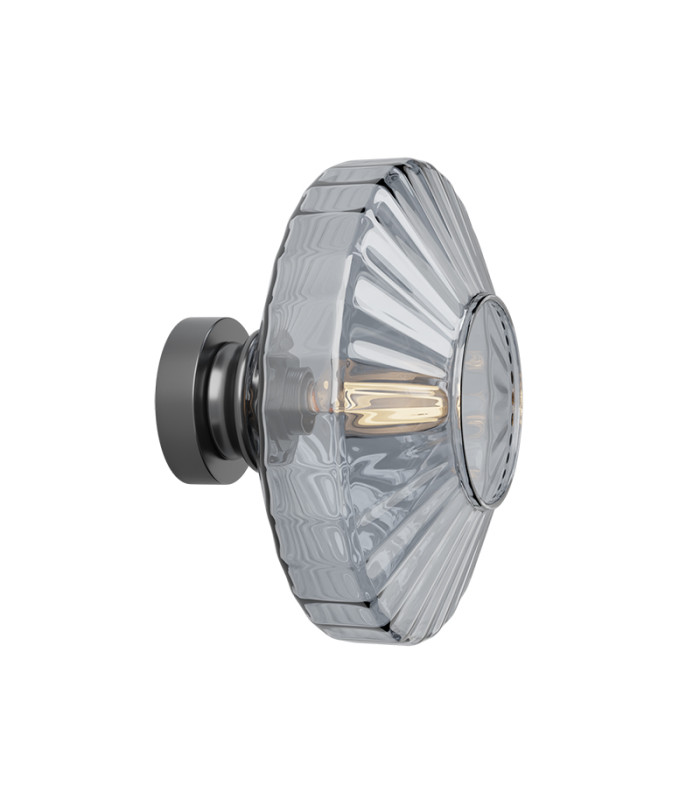 Lysion Wall Lamp Anodised Dark Grey-Smoked Glass 1ΧΕ27-1