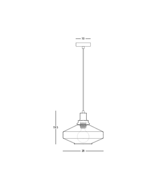 Lysion Dome Pendant Ceiling Light Anodised Dark Grey-Smoked Glass 1ΧΕ27-4
