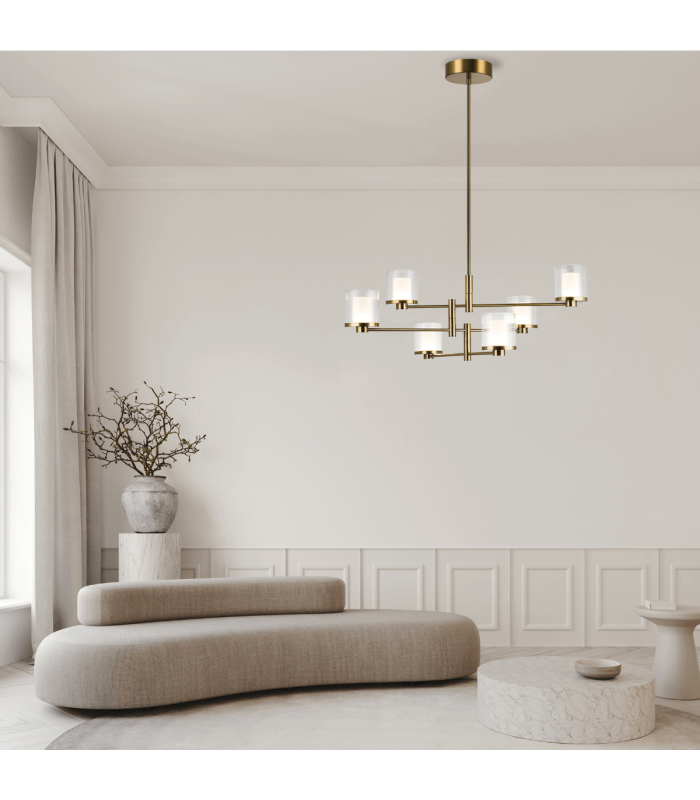 Althia Multi Arm Pendant Ceiling Light Gold Matt LED 3000K Dimmable-2