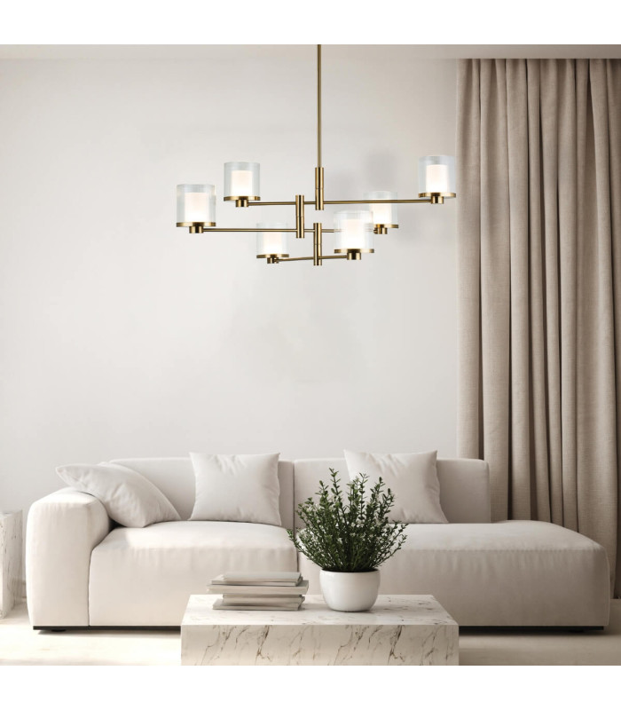 Althia Multi Arm Pendant Ceiling Light Gold Matt LED 3000K Dimmable-3