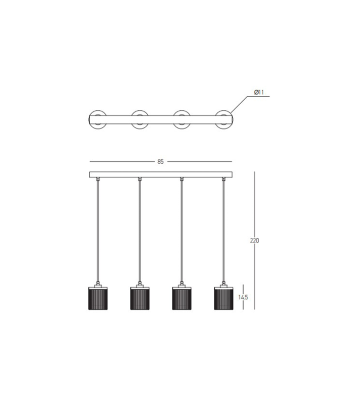 Althia Bar Pendant Ceiling Light Gold Matt LED 3000K Dimmable-4