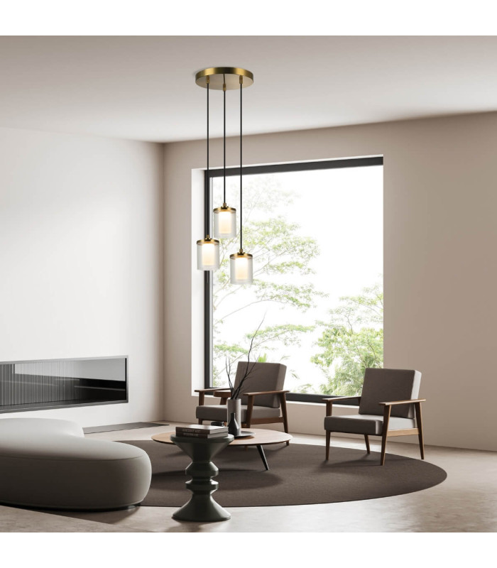 Althia Cluster Pendant Ceiling Light Gold Matt LED 3000K Dimmable-3