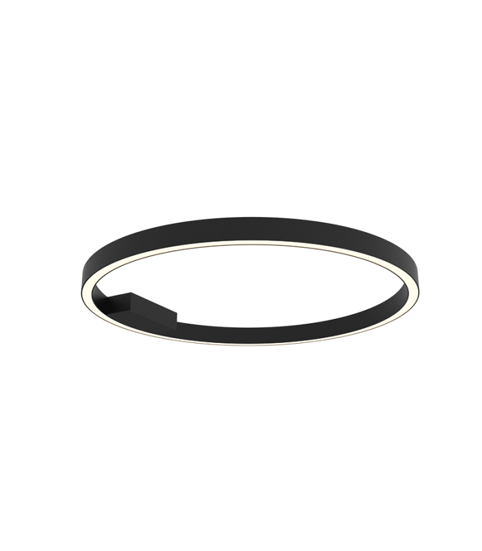 Aria 60cm Integrated Led Semi Flush Ceiling Light Black Matt LED 3000K Dimmable-1
