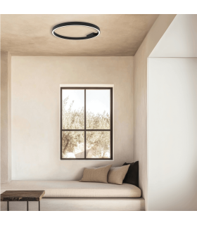 Aria 60cm Integrated Led Semi Flush Ceiling Light Black Matt LED 3000K Dimmable-2