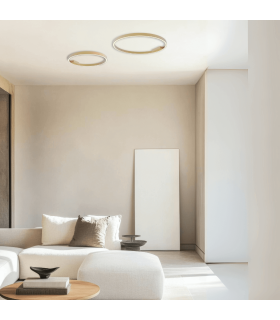 Aria 80cm Integrated Led Semi Flush Ceiling Light Gold Matt LED 3000K Dimmable-2