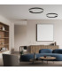 Aria 60cm Integrated Led Semi Flush Ceiling Light Black Matt LED 3000K Dimmable-3