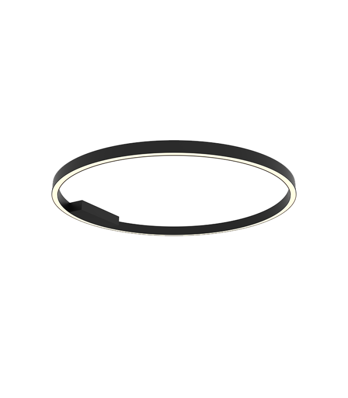 Aria 80cm Integrated Led Semi Flush Ceiling Light Black Matt LED 3000K Dimmable-1