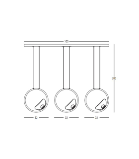 Lyrios Bar Pendant Ceiling Light Gold Matt LED 3000K Dimmable-2