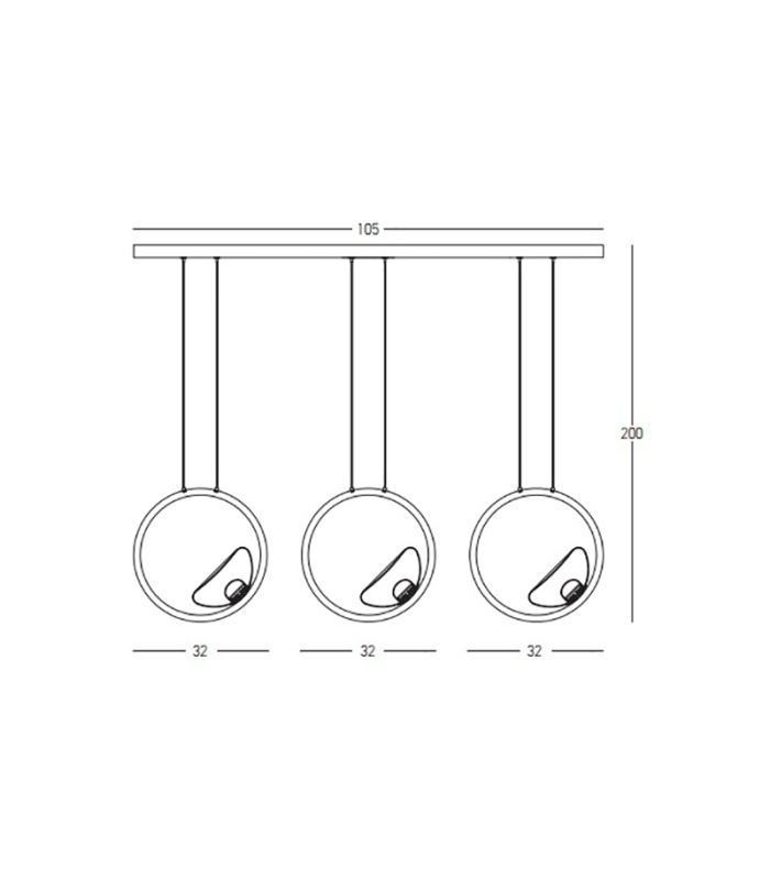 Lyrios Bar Pendant Ceiling Light Gold Matt LED 3000K Dimmable-2