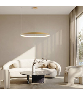 Latsia 90cm Pendant Ceiling Light Gold Matt LED 3000K Dimmable 45W-2