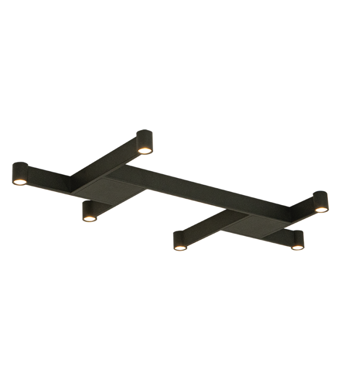Zambelis Integrated Led Semi Flush Ceiling Light Sandy Black LED 3000K Dimmable-1